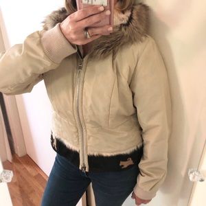 Prada fur lined hooded jacket